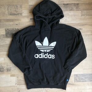 Adidas Womens Hoodie Size S Black Logo Sweater Hooded Athleisure